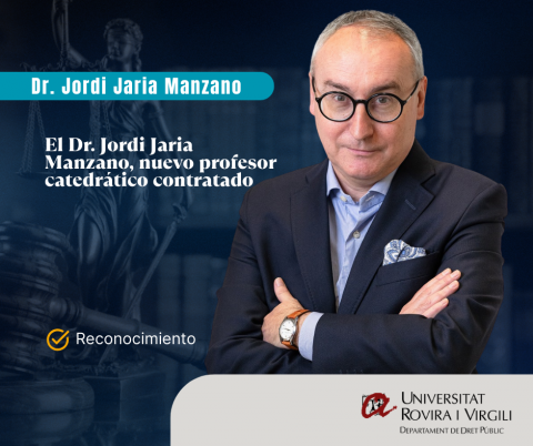 El profesor Dr. Jordi Jaria Manzano, nuevo profesor catedrático contratado