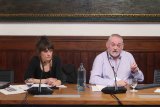 Antoni Pigrau Solé i Susana Borràs durant la compareixença al Parlament de Catalunya.