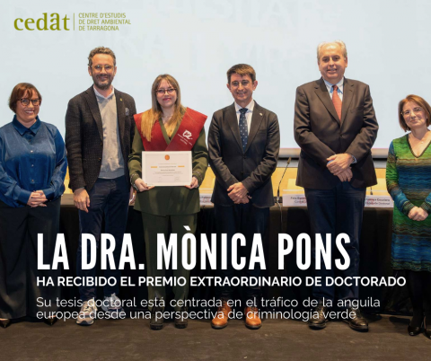 La Dra. Mónica Pons Hernández recibe el Premio Extraordinario de Doctorado de la URV