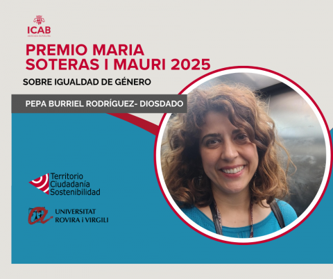 La profesora Pepa Burriel recibe el Premio Maria Soteras i Mauri 2025 por un trabajo sobre la igualdad de género en el ámbito universitario.