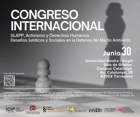 Tarragona acogerá un congreso internacional sobre las SLAPP y la defensa de los derechos humanos.