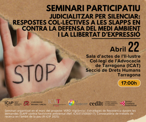 Tarragona acollirà un seminari sobre les SLAPP i la defensa del medi ambient